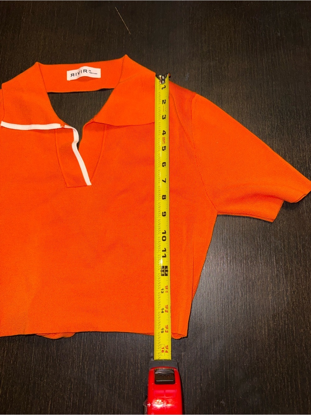 RIVIR Orange Knit 2 Piece Skirt Set Crop Polo Top Y2K Preppy Tennis Outfit - Picture 7 of 10